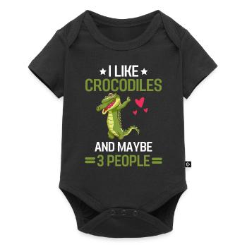 Prédateur Reptile Zoo Animal Cadeau Crocodile - Body à manches courtes Premium Bébé - noir - Devant