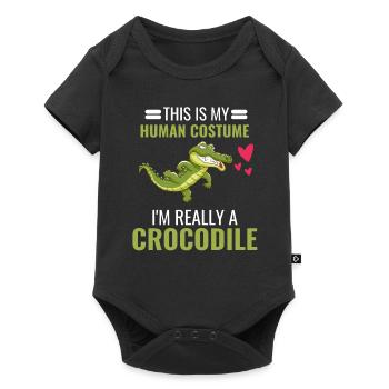 Crocodile Costume Party Reptiles Cadeau Crocodile - Body à manches courtes Premium Bébé - noir - Devant