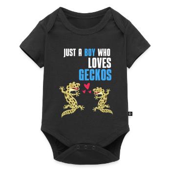 Eidechsen Reptilien Tier Jungen Geschenk Gecko - Baby Premium Kurzarmbody - Schwarz - Vorne