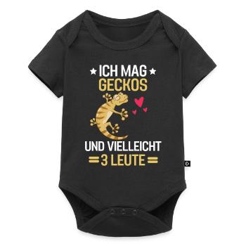 Eidechse Tierliebhaber Reptilien Geschenk Gecko - Baby Premium Kurzarmbody - Schwarz - Vorne