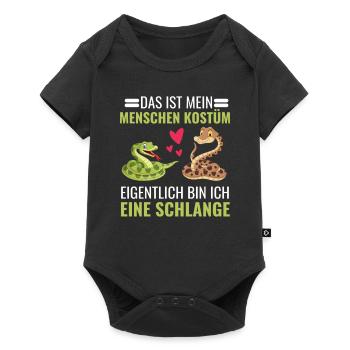 Lustiges Schlangen Kostüm Geschenk Schlange - Baby Premium Kurzarmbody - Schwarz - Vorne