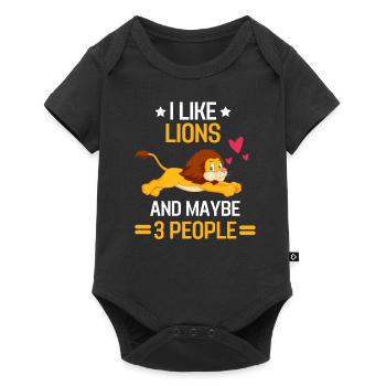 Africa Safari Animal Lovers Funny Gift Lion - Baby Premium short-sleeve bodysuit - black - Front