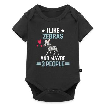 Africa Zoo Animal Lovers Funny Gift Zebra - Baby Premium short-sleeve bodysuit - black - Front