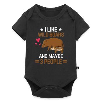 Forest Animal Lovers Gift Funny Wild Boar - Body à manches courtes Premium Bébé - noir - Devant
