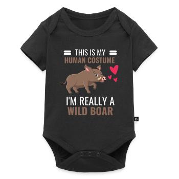 Wild Boar Costume Party Gift Wild Boar - Baby Premium short-sleeve bodysuit - black - Front