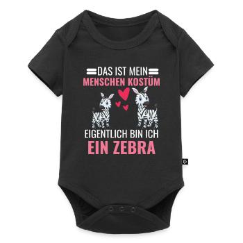 Zebra Kostüm Afrika Safari Tier Geschenk Zebra - Baby Premium Kurzarmbody - Schwarz - Vorne