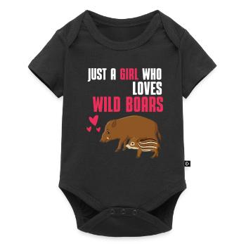 Wild Boar Girl Forest Animal Gift Wild Boar - Baby Premium short-sleeve bodysuit - black - Front
