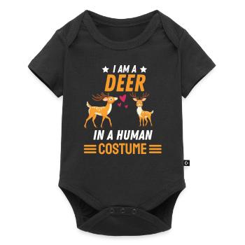Forest Animal Deer Costume Party Gift Deer - Baby Premium short-sleeve bodysuit - black - Front