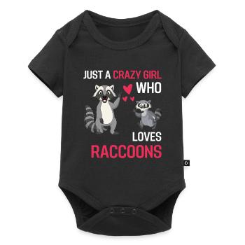 Forest Animal Lovers Girl Gift Raccoon - Baby Premium short-sleeve bodysuit - black - Front
