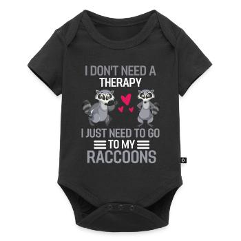 Trash Panda Therapie Wald Tier Geschenk Waschbär - Baby Premium Kurzarmbody - Schwarz - Vorne