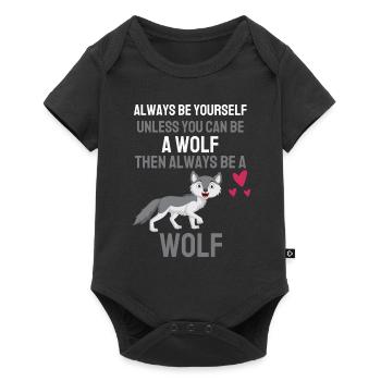 Forest Dwellers Forest Animal Funny Gift Wolf - Baby Premium short-sleeve bodysuit - black - Front
