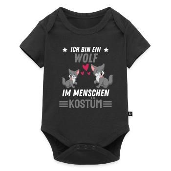 Waldbewohner Wald Tier Lustiges Geschenk Wolf - Baby Premium Kurzarmbody - Schwarz - Vorne