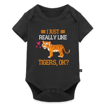 Asien Tier Zoo Raubtier Geschenk Lustiges Tiger - Baby Premium Kurzarmbody - Schwarz - Vorne