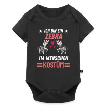 Zebra Kostüm Party Afrika Tier Geschenk Zebra - Baby Premium Kurzarmbody - Schwarz - Vorne
