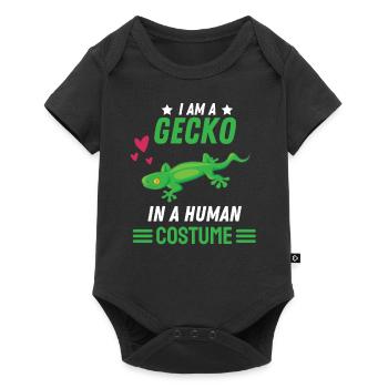 Gecko Kostüm Party Echse Geschenk Lustiges Gecko - Baby Premium Kurzarmbody - Schwarz - Vorne