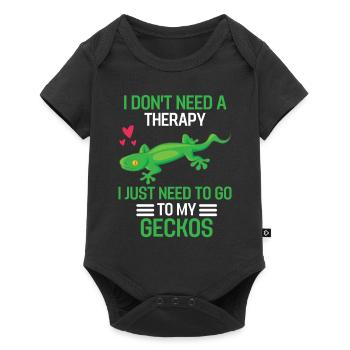 Gecko Therapy Lizard Gift Funny Gecko - Baby Premium short-sleeve bodysuit - black - Front