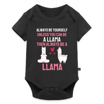 Animal Lovers Zoo Animal Gift Funny Llama - Baby Premium short-sleeve bodysuit - black - Front
