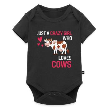 Amoureux des animaux de ferme Agriculteur Fille Cadeau Vache - Body à manches courtes Premium Bébé - noir - Devant