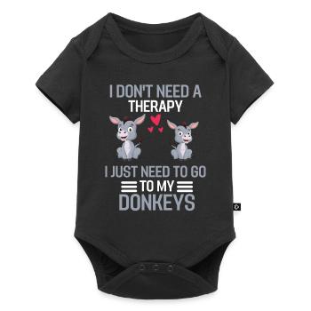 Donkey Therapy Farm Animal Gift Donkey - Body à manches courtes Premium Bébé - noir - Devant