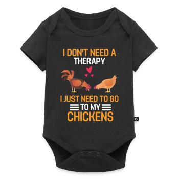 Pouletthérapie Cadeau animal de ferme Poulet - Body à manches courtes Premium Bébé - noir - Devant