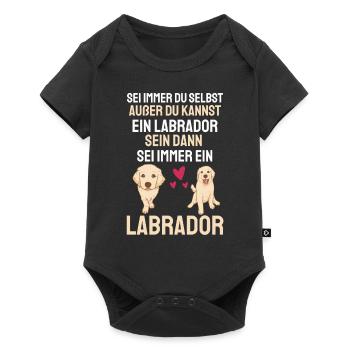 Hundebesitzer Haustier Hund Geschenk Labrador - Baby Premium Kurzarmbody - Schwarz - Vorne
