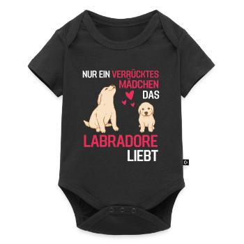 Hunde Mädchen Geschenk Hundebesitzer Labrador - Baby Premium Kurzarmbody - Schwarz - Vorne
