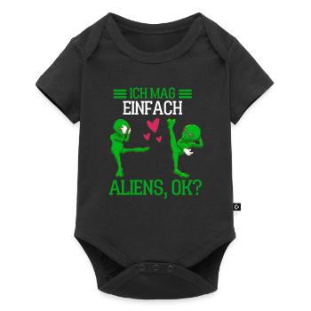Science Fiction Geschenk Lustiges Alien - Baby Premium Kurzarmbody - Schwarz - Vorne