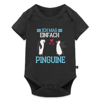 Antarktis Tierliebhaber Geschenk Vogel Pinguin - Baby Premium Kurzarmbody - Schwarz - Vorne