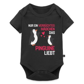Pinguin Mädchen Zoo Tier Geschenk Vogel Pinguin - Baby Premium Kurzarmbody - Schwarz - Vorne