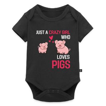 Fermier Fermier Fille Cadeau Cochon - Body à manches courtes Premium Bébé - noir - Devant