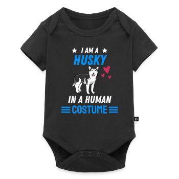 Husky Costume Party Dogs Gift Funny Husky - Baby Premium short-sleeve bodysuit - black - Front