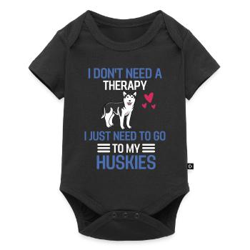 Dog Therapy Dog Lovers Gift Husky - Baby Premium short-sleeve bodysuit - black - Front