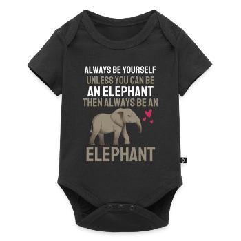 Africa Animal Lovers Gift Funny Elephant - Baby Premium short-sleeve bodysuit - black - Front