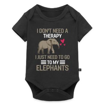 Elephant Therapy Animal Gift Funny Elephant - Baby Premium short-sleeve bodysuit - black - Front