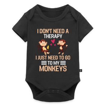 Zoo Animal Chimpanzee Therapy Gift Funny Monkey - Baby Premium short-sleeve bodysuit - black - Front