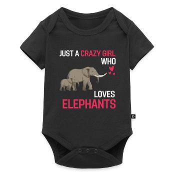 Elephant Girl Africa Animal Gift Elephant - Baby Premium short-sleeve bodysuit - black - Front