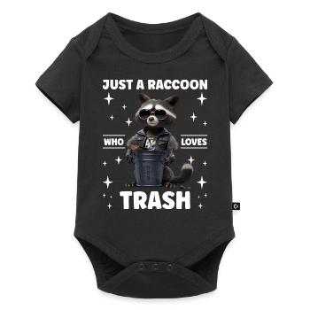 Mignon raton laveur Juste un raton laveur qui aime les déchets - Body à manches courtes Premium Bébé - noir - Devant