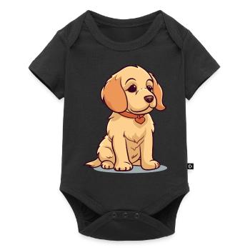 Niedliches Hundedesign für Hundebesitzer - Baby Premium Kurzarmbody - Schwarz - Vorne