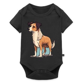 Cute dog design for dog owners - Baby Premium short-sleeve bodysuit - black - Front