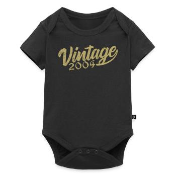 2004 Jahrgang 2004 Retro 2004 Geburtstagsgeschenk - Baby Premium Kurzarmbody - Schwarz - Vorne