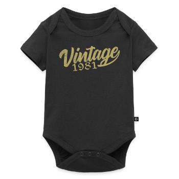 1981 Vintage 1981 Retro 1981 Birthday Gift - Baby Premium short-sleeve bodysuit - black - Front