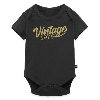 1974 Vintage 1974 Retro 1974 Birthday Gift - Baby Premium short-sleeve bodysuit - black - Front