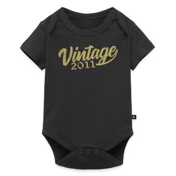2011 Jahrgang 2011 Retro 2011 Geburtstagsgeschenk - Baby Premium Kurzarmbody - Schwarz - Vorne