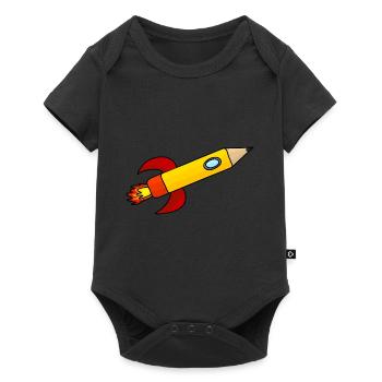 Crayon fusée Scolarisation enfants école - Body à manches courtes Premium Bébé - noir - Devant