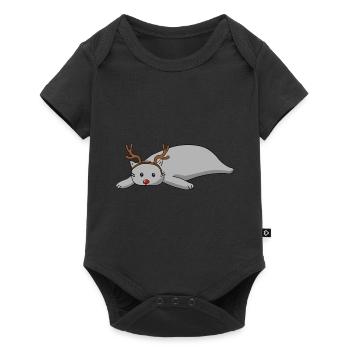 Chat Costume de Renne Noël - Body à manches courtes Premium Bébé - noir - Devant