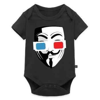 Masque cinéma lunette 3D - Body à manches courtes Premium Bébé - noir - Devant