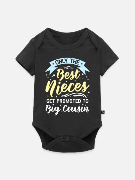 Only The Best Nieces Get Promoted To Big Cousin - Premium kortærmet baby-body  - sort