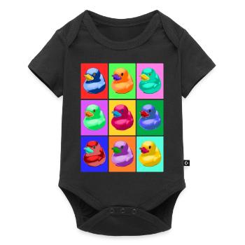 Pop Art Ente, Pop Art Duck - Baby Premium short-sleeve bodysuit - black - Front