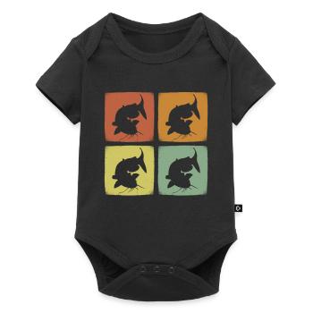 Vintage Catfish Retro Fish Water Animal - Baby Premium short-sleeve bodysuit - black - Front
