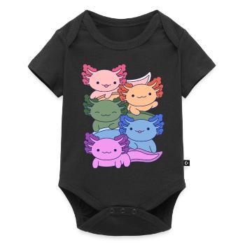 Conception de groupe d’Axolotl arc-en-ciel pour les amateurs d’Axolotl - Body à manches courtes Premium Bébé - noir - Devant